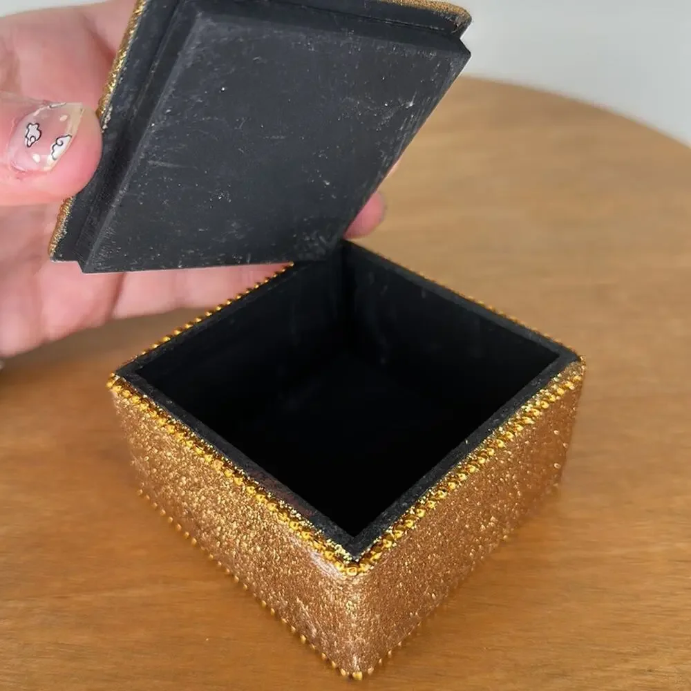 Pier 1: Gold Glitter Trinket Box